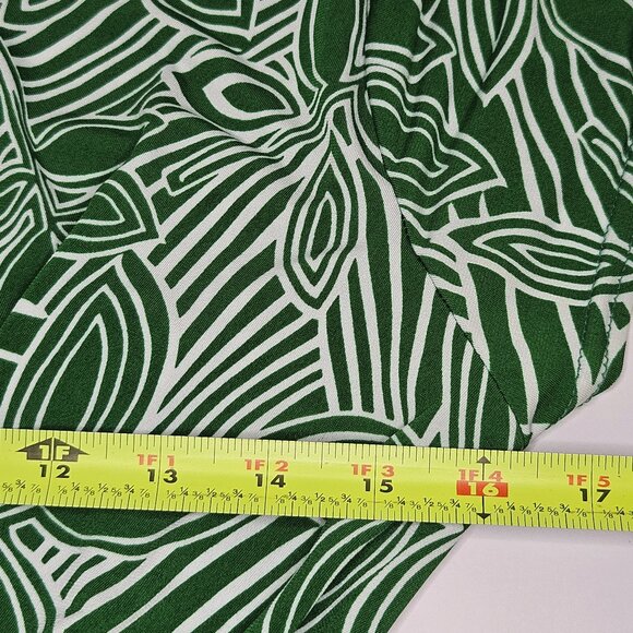 Vtg Womens Wrap Dress Sz L Colorful Cap Sleeves Slimming Modest Career PinUp Gr - Picture 7 of 12